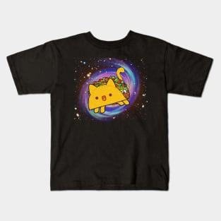 Funny Galaxy Taco Cat Tee Gift For Taco and Pizza Lover Kids T-Shirt